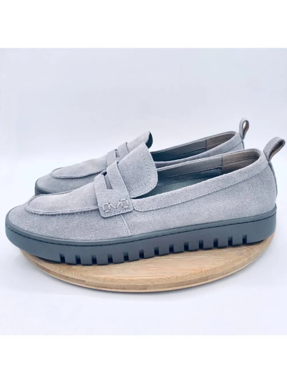 Vionic Uptown Shoes Mens 12 43 Gray Suede Comfort Penny Loafers Platform